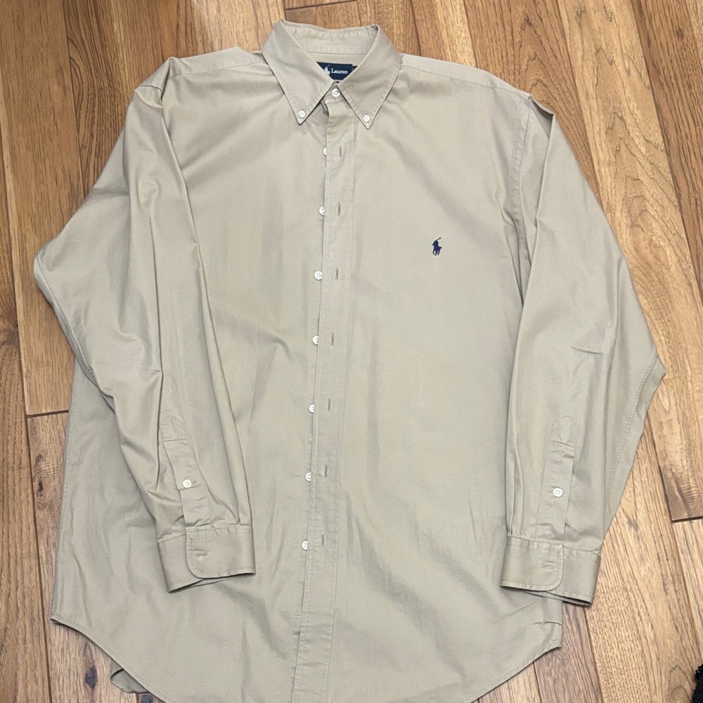 Polo by Ralph Lauren Men's Beige Button-Down Shirt
